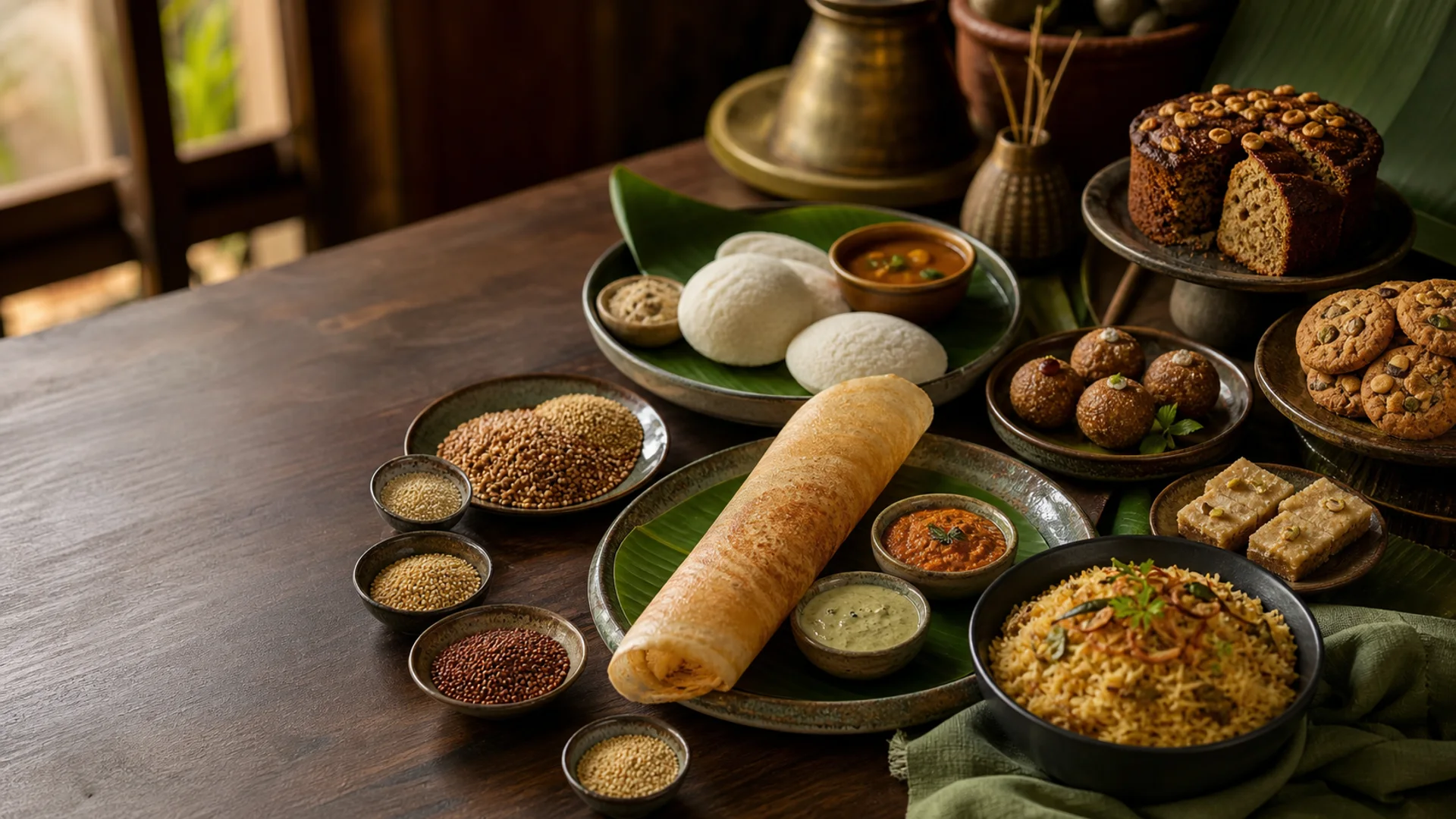 A premium spread of Tamil millet dishes and artisanal bakery products